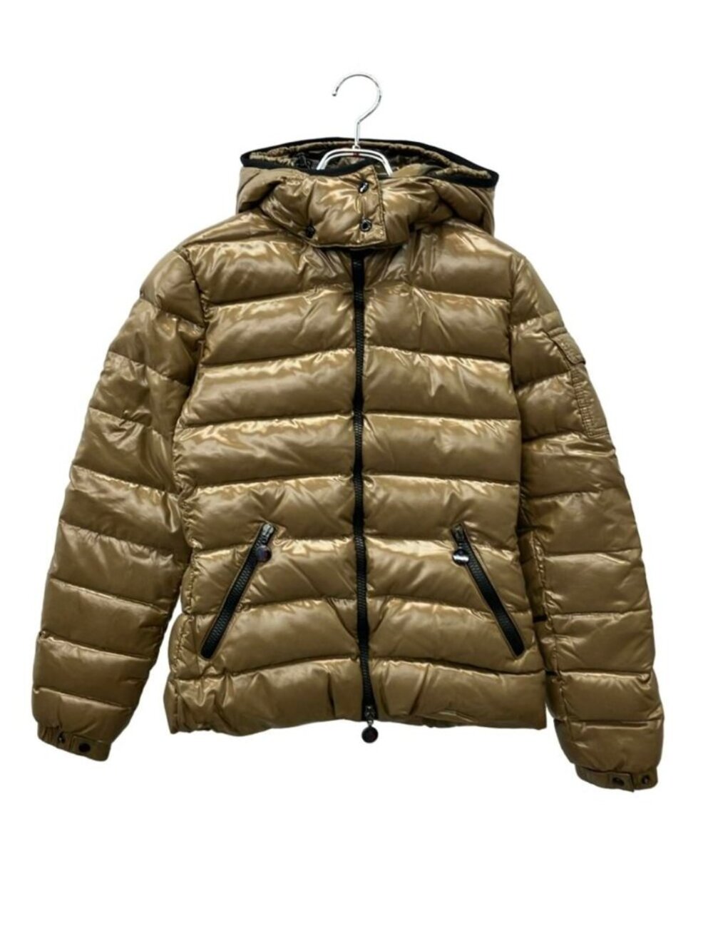 Moncler Down Jacket Bady Anime Tag Patch Glossy Hood Removable Short Double